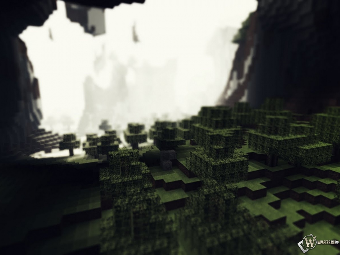 Лес в пещере Minecraft 1152x864