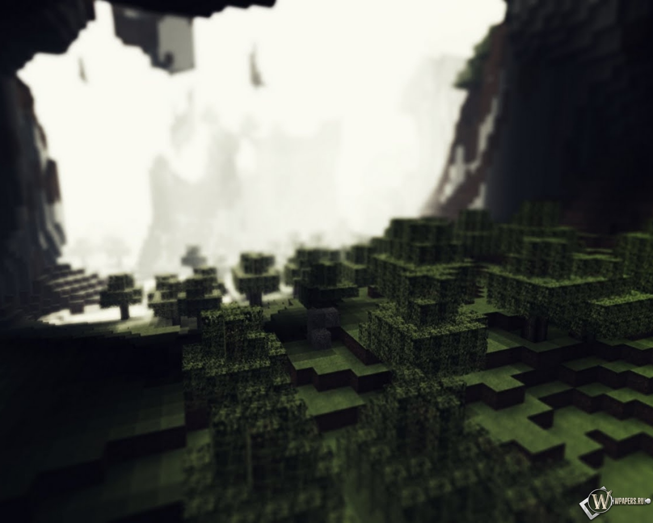 Лес в пещере Minecraft 1280x1024
