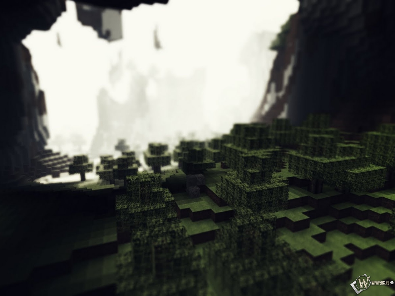 Лес в пещере Minecraft 1280x960