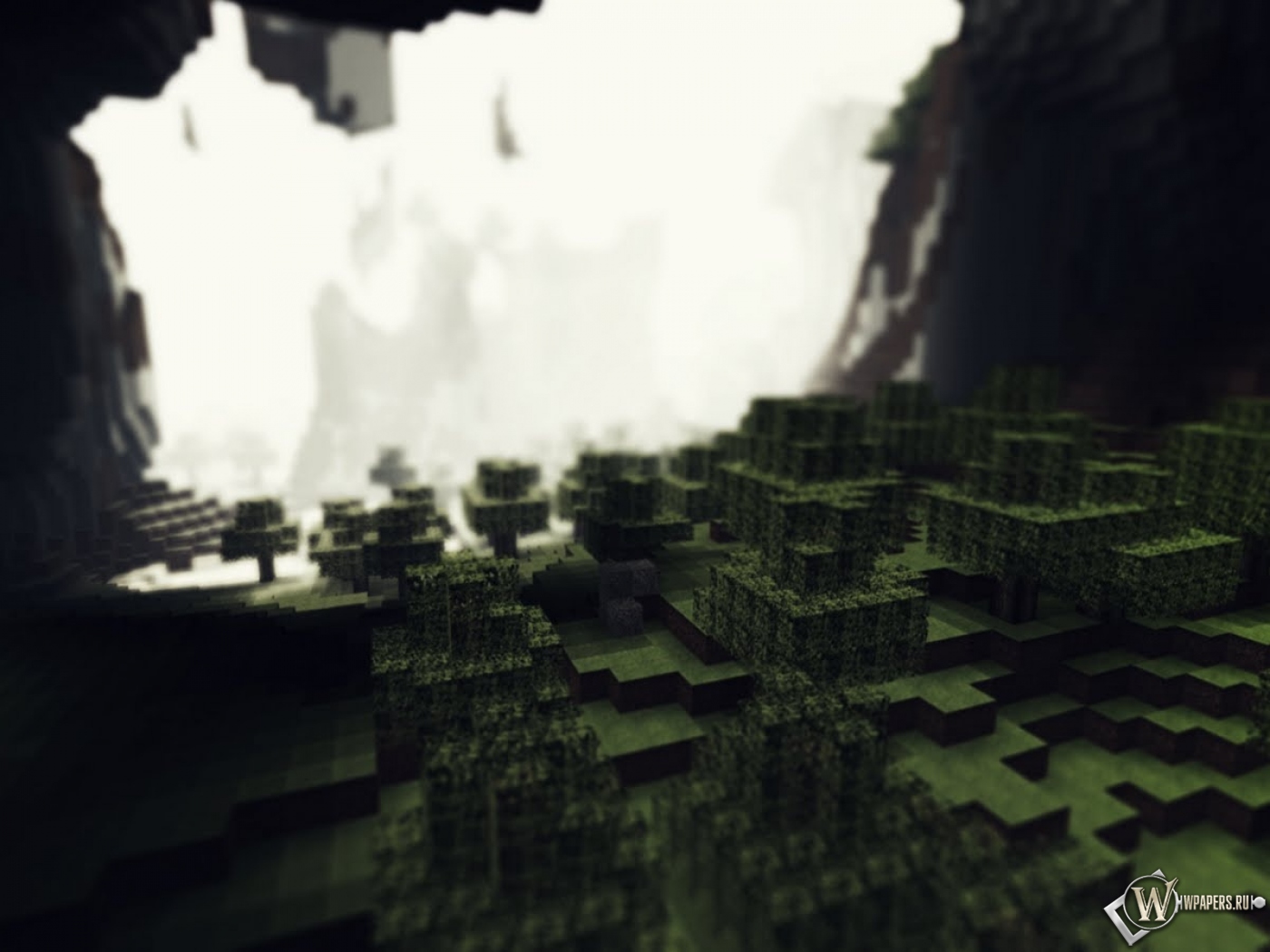 Лес в пещере Minecraft 1400x1050