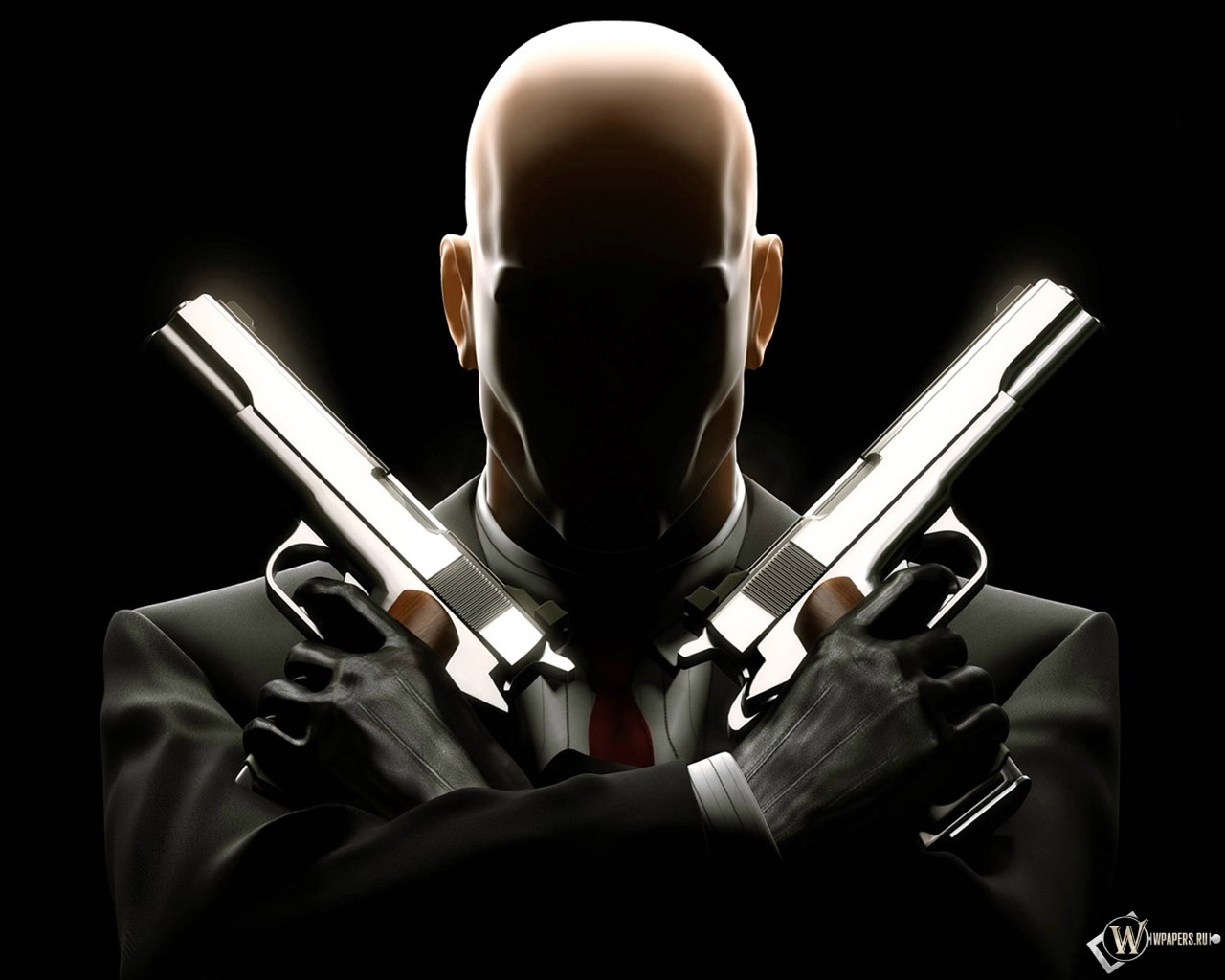 Hitman с оружием 1280x1024