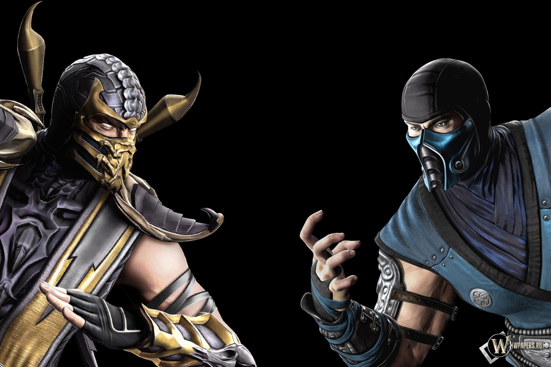 Обои, Саб-Зиро и Скорпион, Скорпион, Mortal Kombat, Саб-Зиро, MK, 1920x1280...