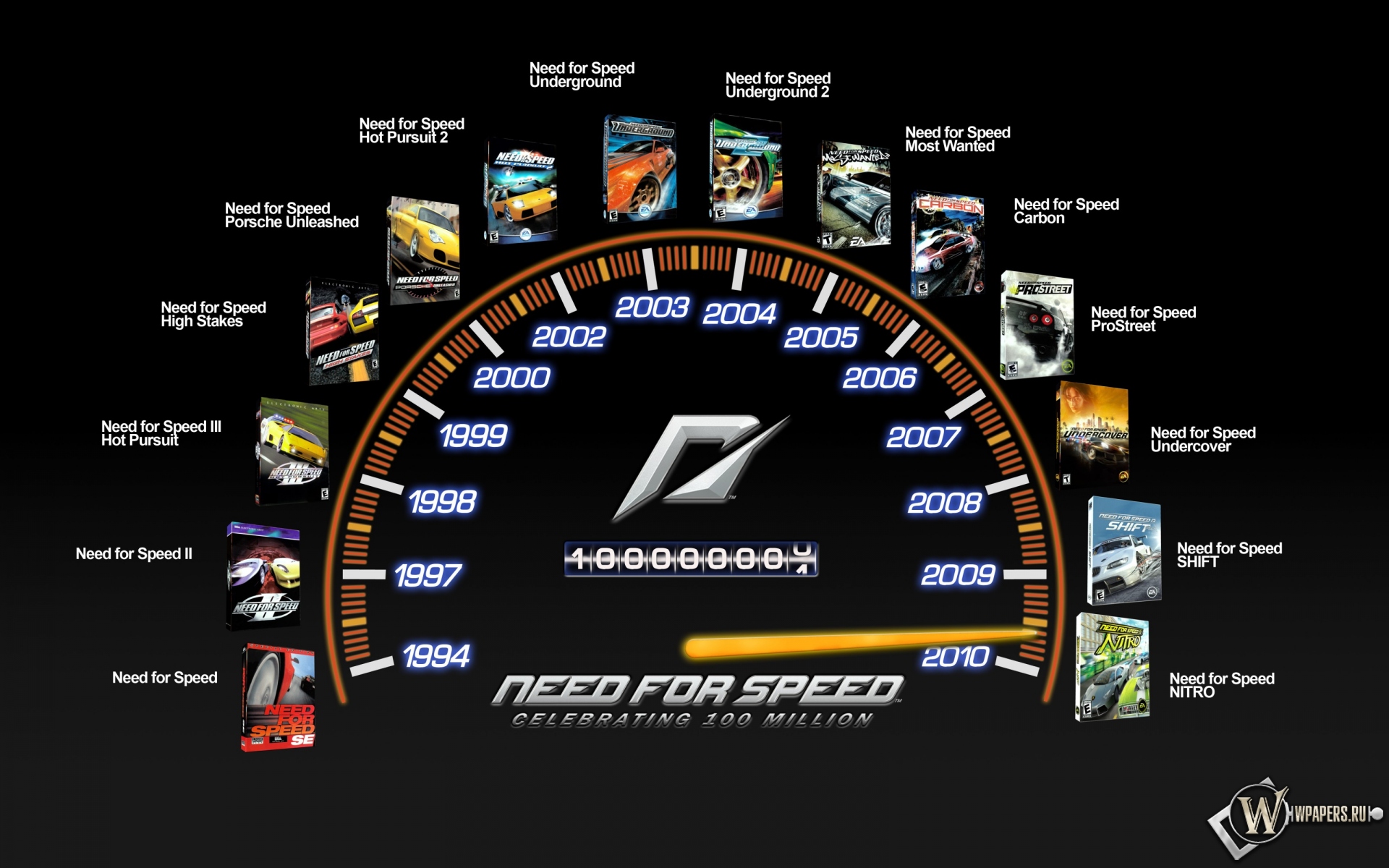 Скачать обои Need For Speed линейка игр (Коллекция, Гонки, Спидометр, Need  For Speed, Антология) для рабочего стола 1920х1200 (16:10) бесплатно,  Картинки Need For Speed линейка игр Коллекция, Гонки, Спидометр, Need For  Speed,