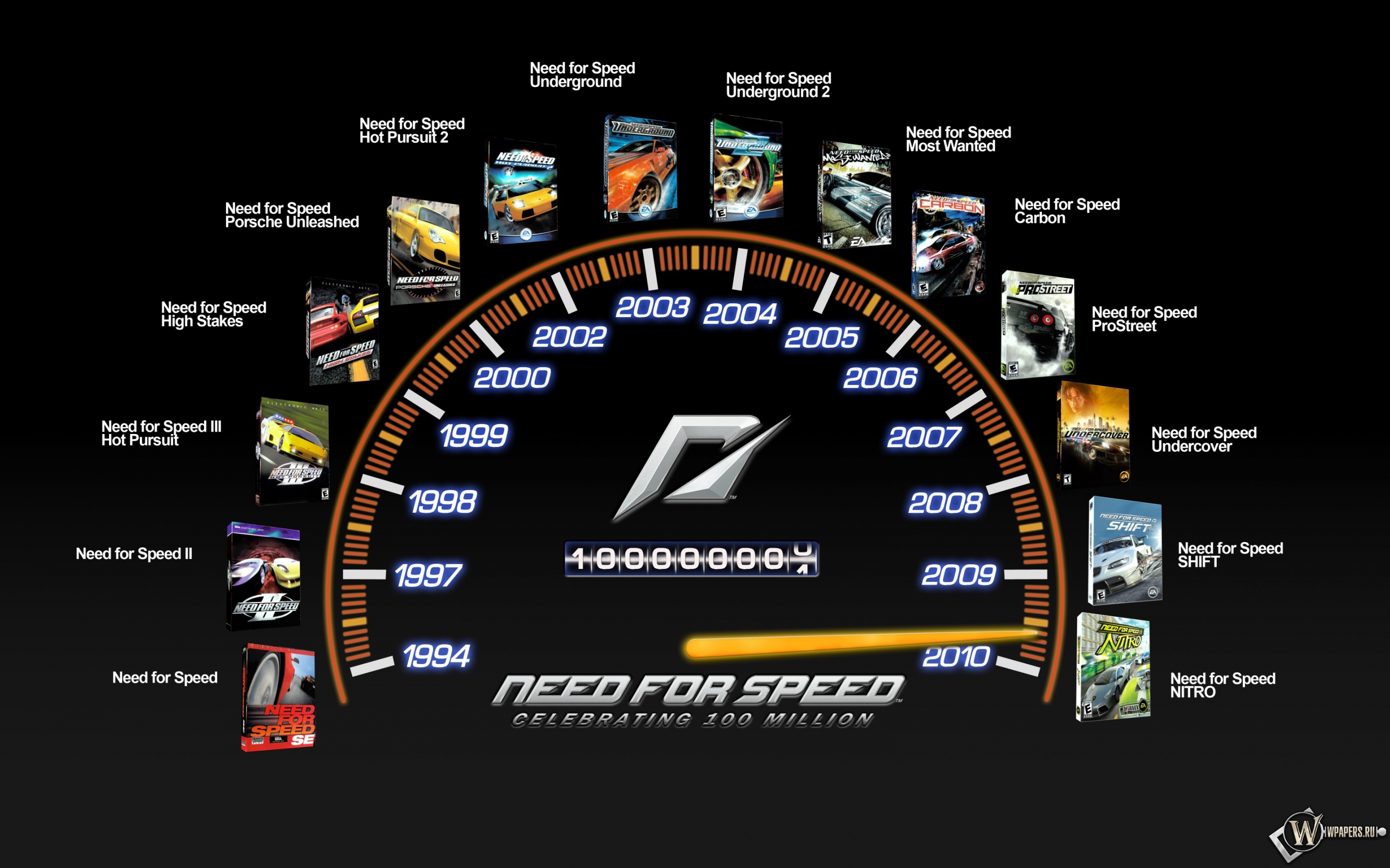 Скачать обои Need For Speed линейка игр (Коллекция, Гонки, Спидометр, Need  For Speed, Антология) для рабочего стола 2880х1800 (16:10) бесплатно,  Картинки Need For Speed линейка игр Коллекция, Гонки, Спидометр, Need For  Speed,