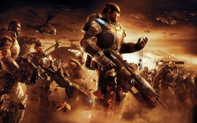 Обои Gears of war: Война, Оружие, Gears of War, Солдаты, Жетон, Другие игры