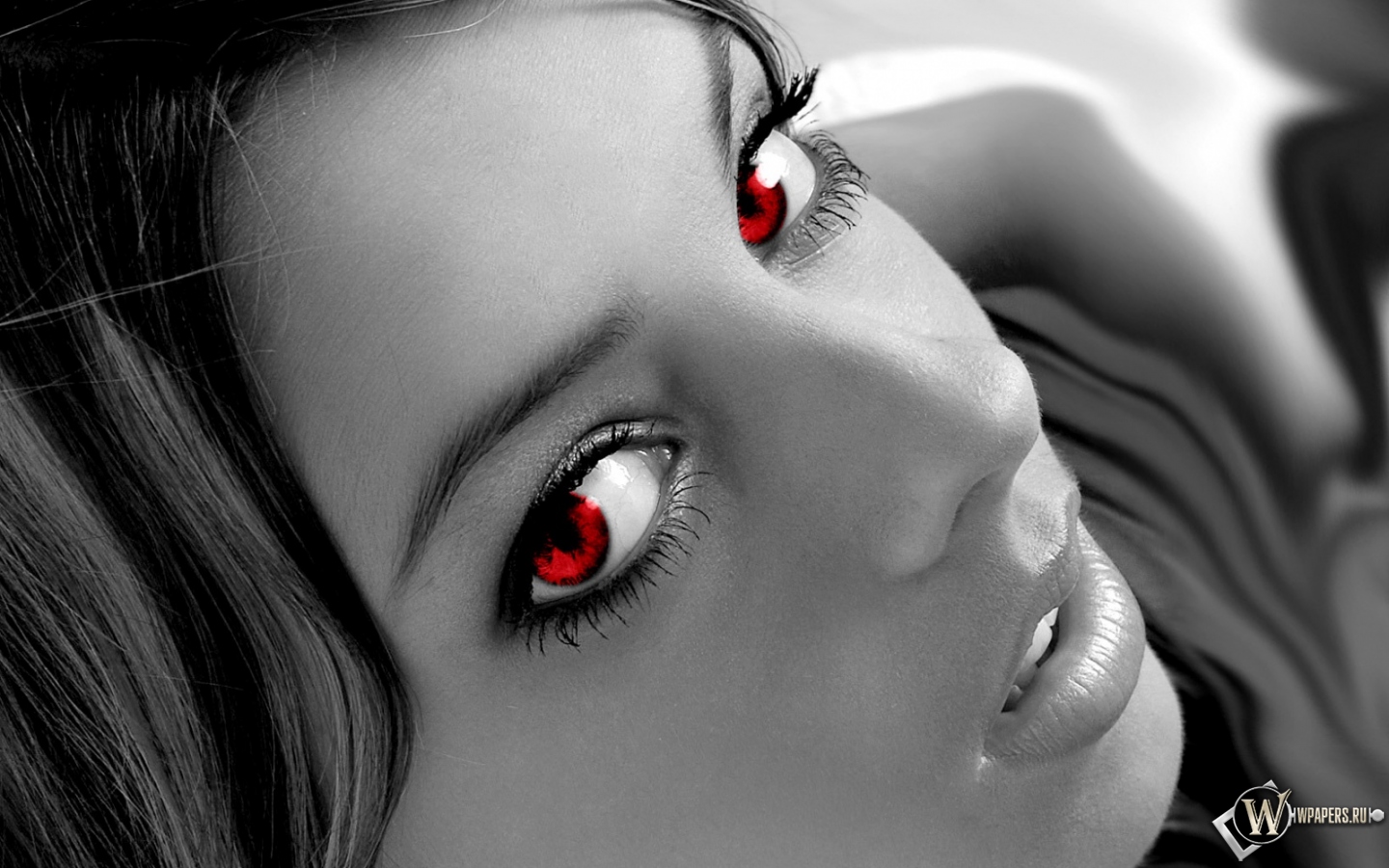 Девушка с красными зрачками 1440x900