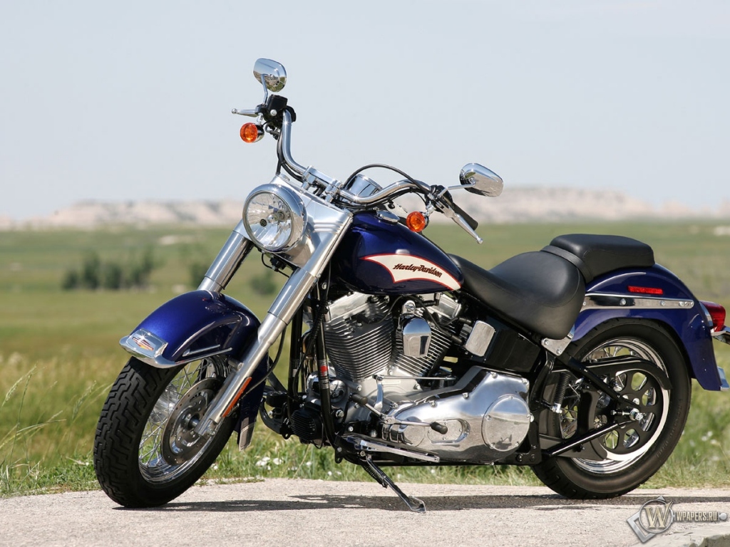 Тёмно-синий Harley-Davidson 1024x768