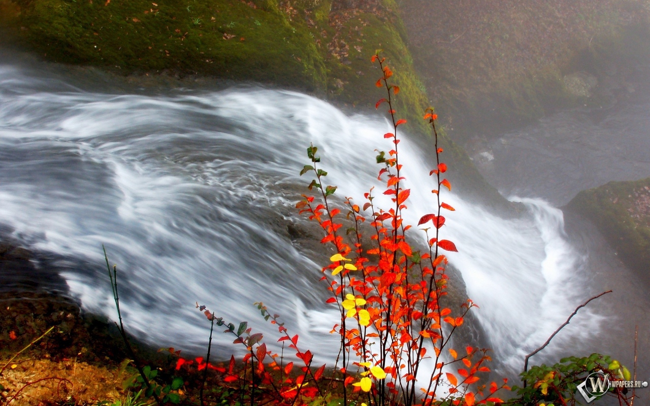 Осенний водопад 1280x800