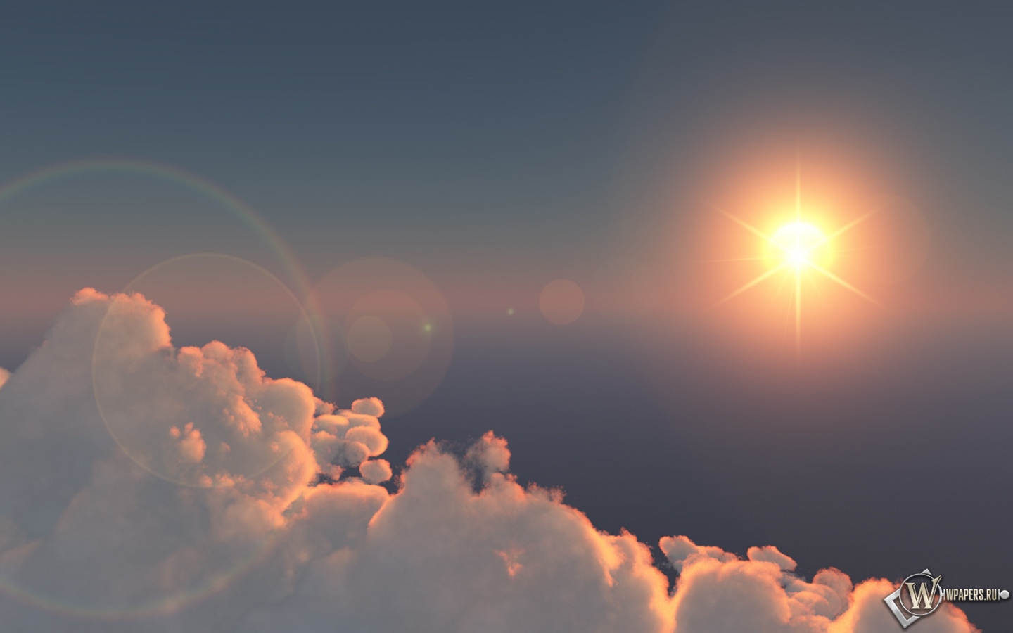 Солнце за облаками 1440x900
