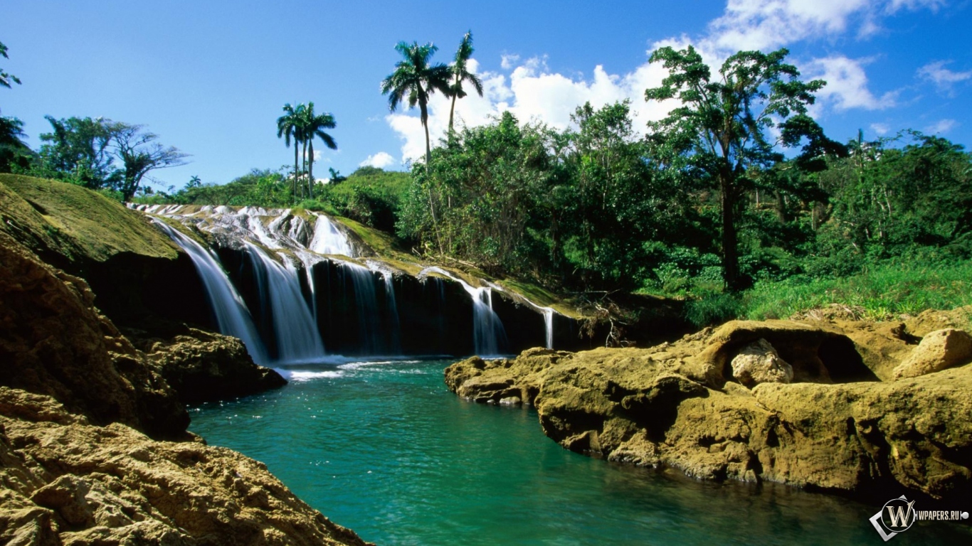 Кубинский водопад 1366x768