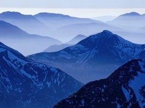 Обои Синие горы: Горы, Туман, Синий, Природа