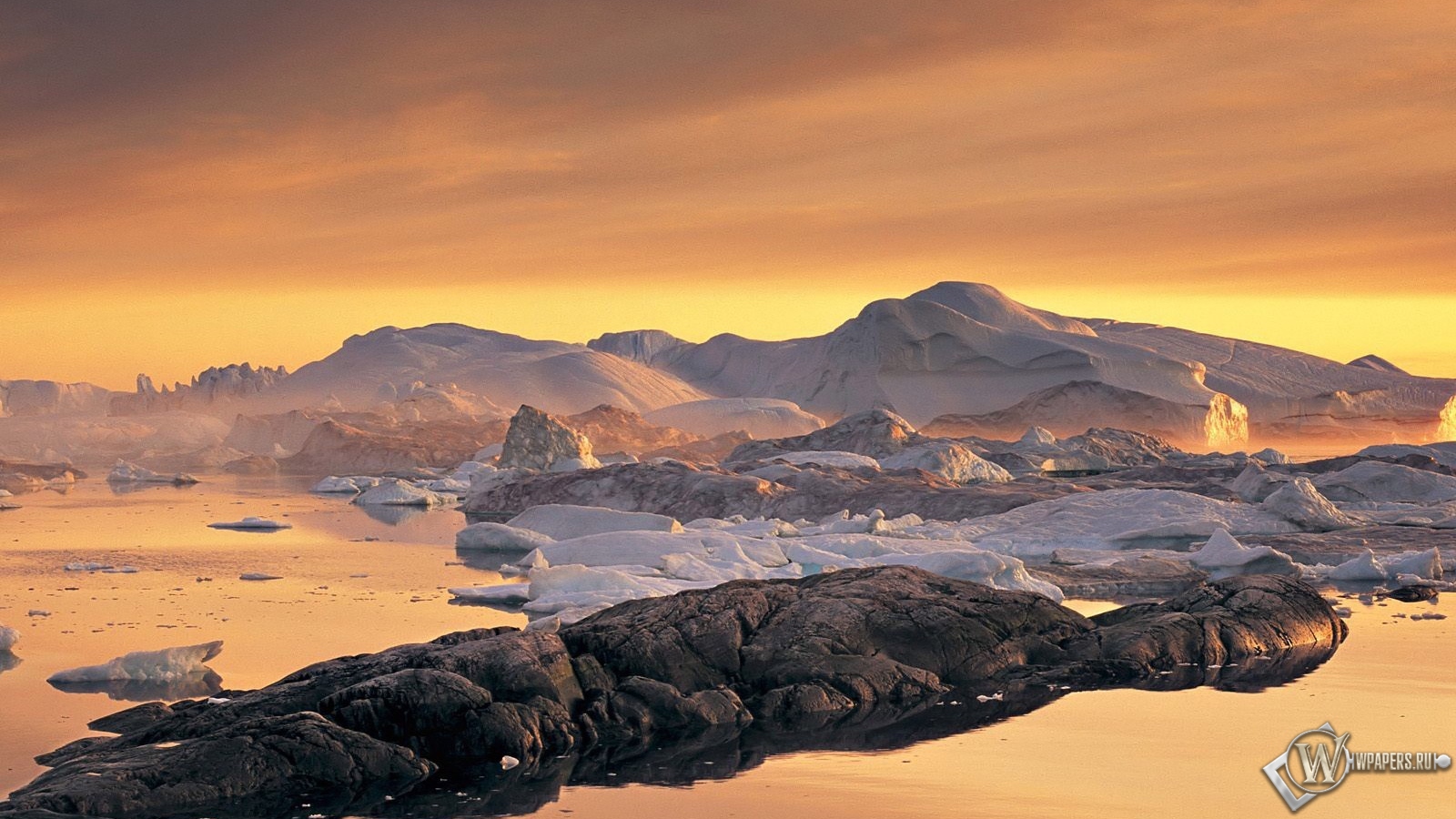 Пролив Диско Гренландия 1600x900