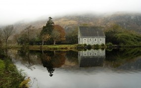 Обои Ирландия: Река, Дом, Спокойствие, Ирландия, Природа