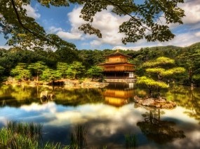 Обои Озеро в Японии: Лес, Озеро, Япония, Прочие пейзажи
