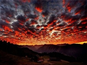 Обои Красные облака: Облака, Красный, Прочие пейзажи