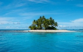 Обои Райский островок: Пальмы, Море, Остров, Тропики, Прочие пейзажи