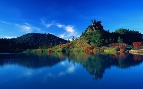 Обои Отражение в озере: Отражение, Вода, Озеро, Япония, Прочие пейзажи