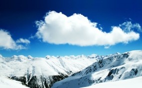 Обои Белые облака: Горы, Снег, Облако, вершины, Горы