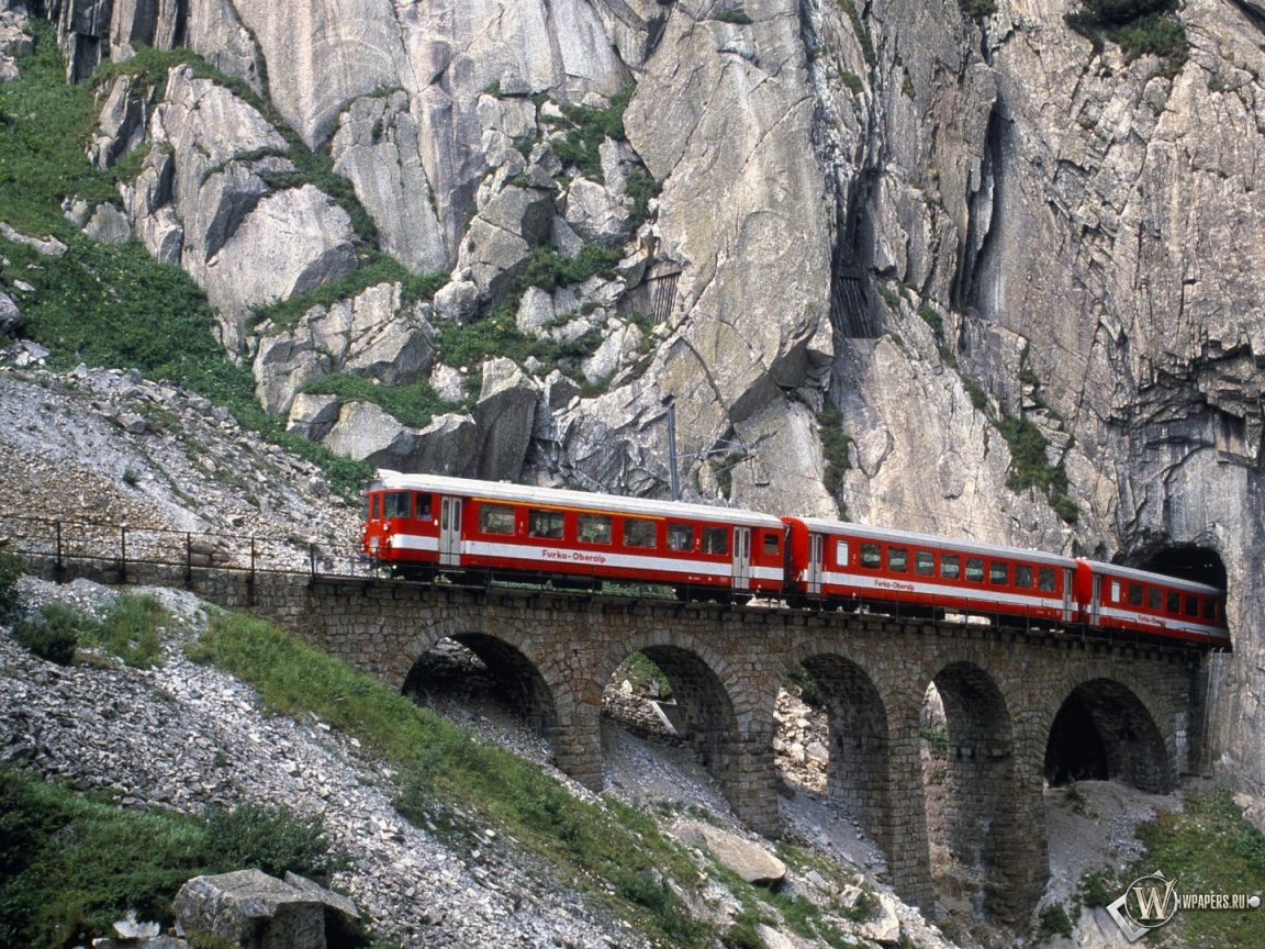 Железная дорога в Швейцарии 1152x864