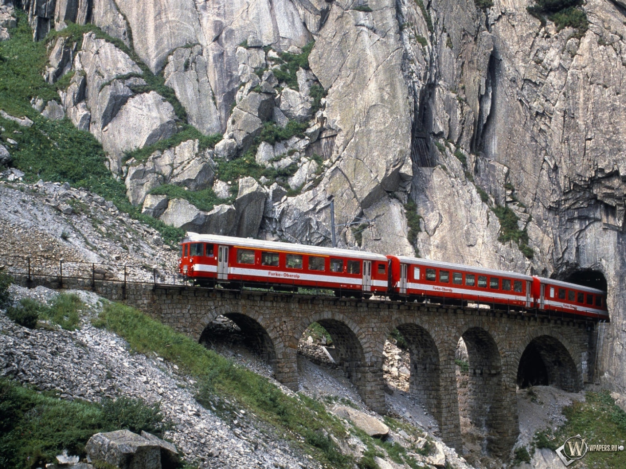 Железная дорога в Швейцарии 1280x960