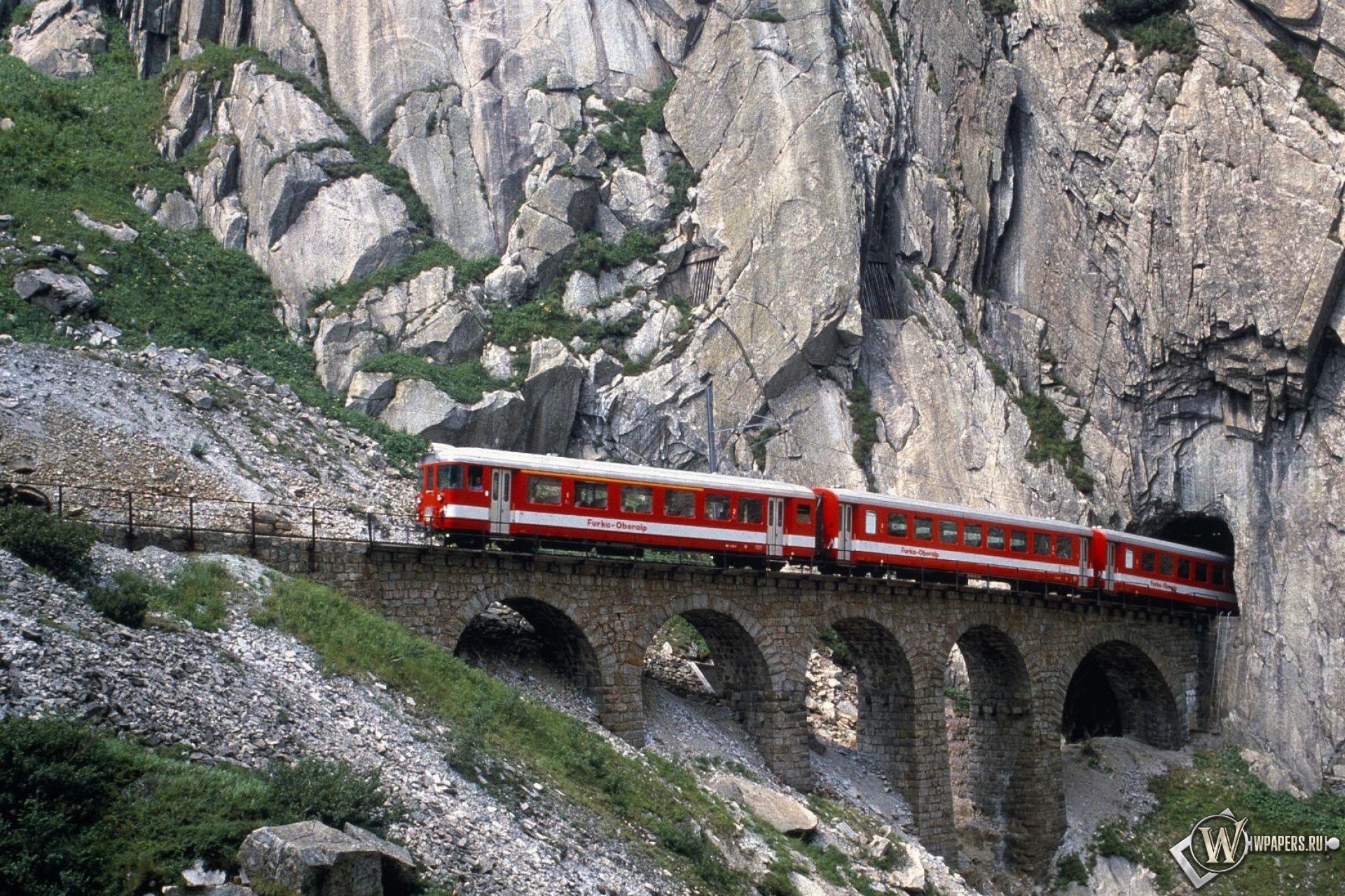Железная дорога в Швейцарии 1920x1280