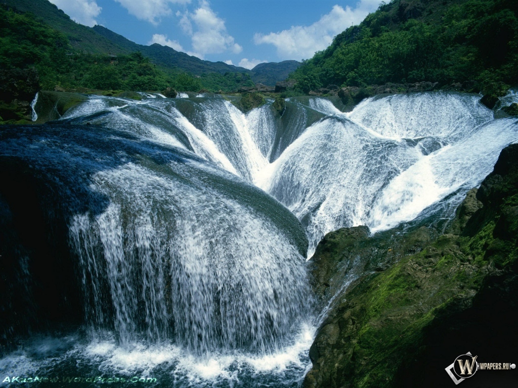 Водопад Жемчужина - долина Цзючжайгоу 1024x768