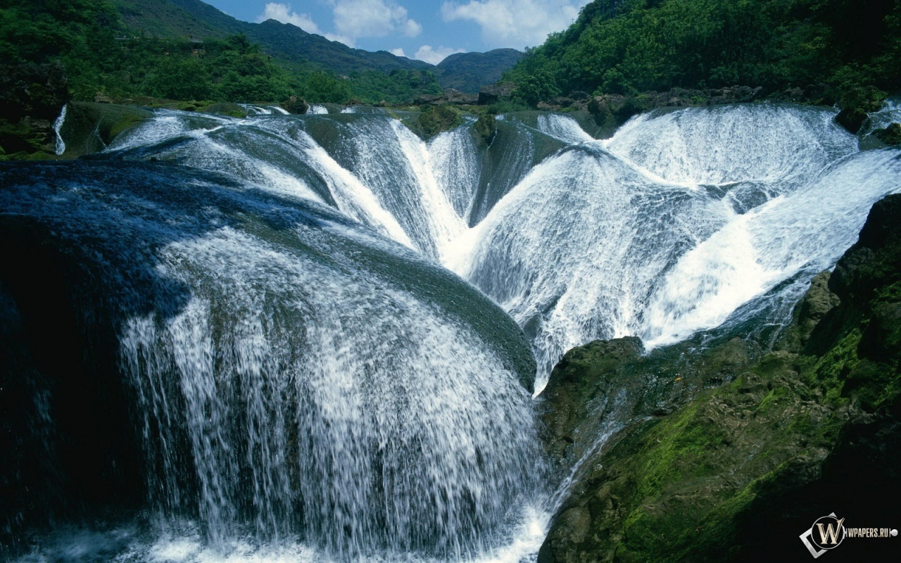 Водопад Жемчужина - долина Цзючжайгоу 1280x800