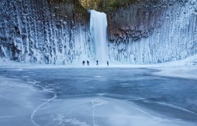 Обои Ледяной водопад: Зима, Лёд, Водопад, Люди, Водопады