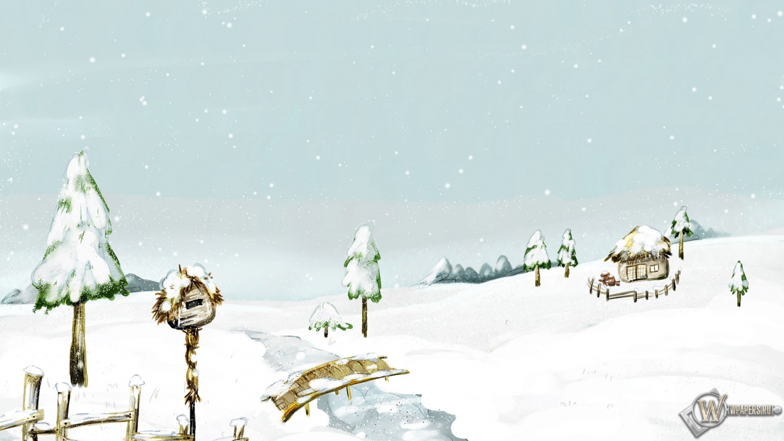 Beautiful Snow Scenery 1600x900