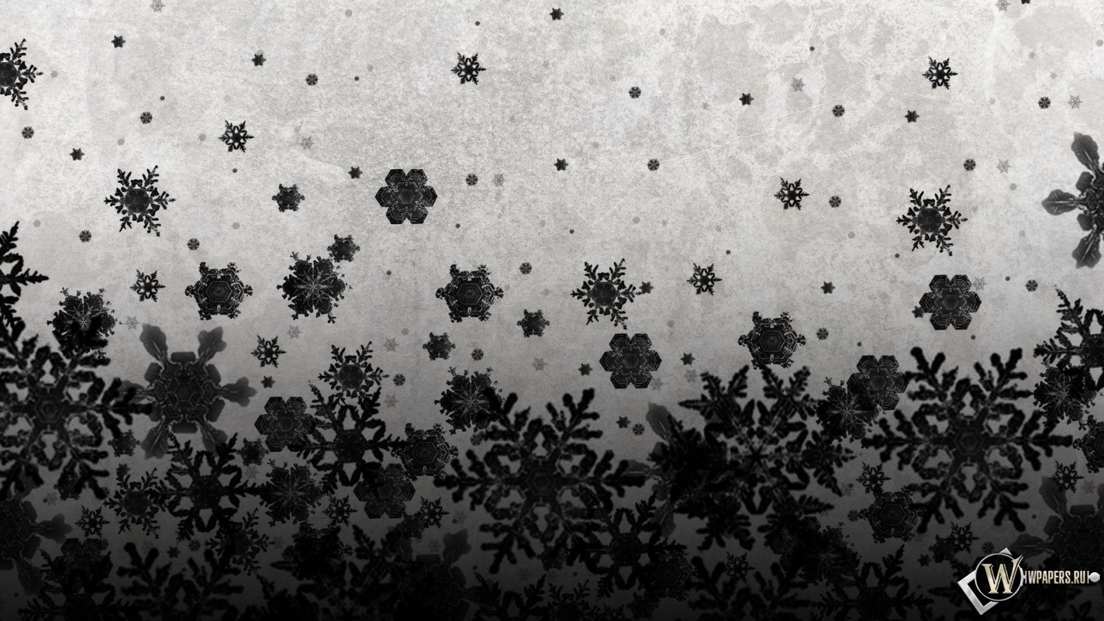 Чёрные снежинки 1600x900