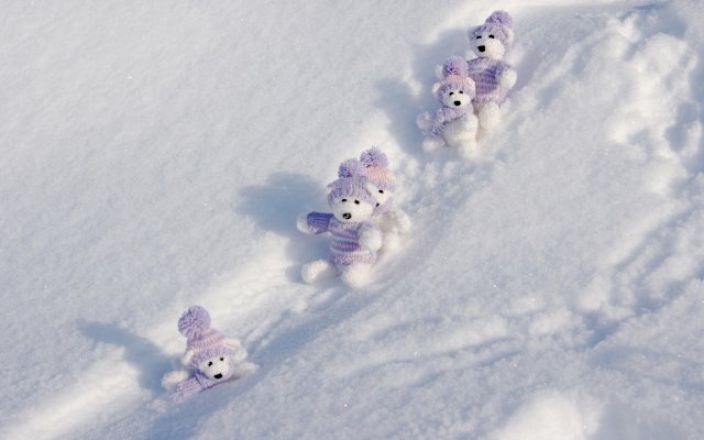 Мишки на снегу