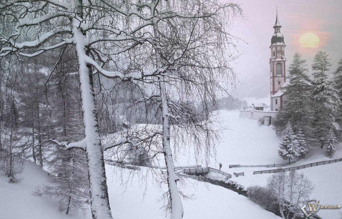Зима в Тироле Австрия 1200x768