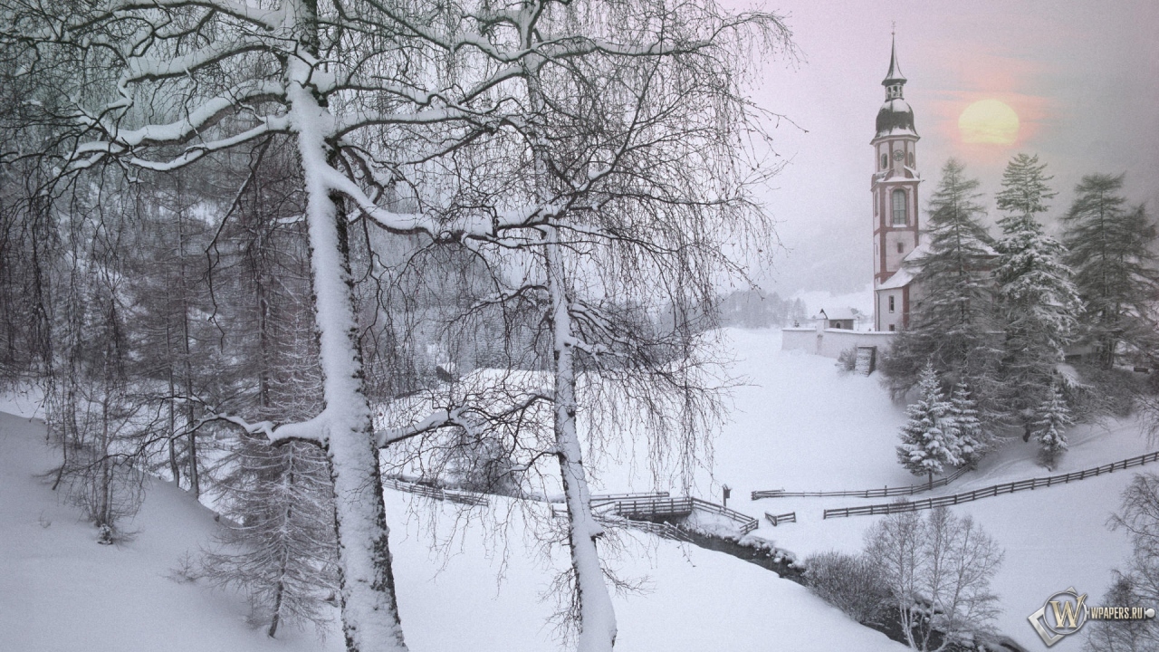 Зима в Тироле Австрия 1280x720