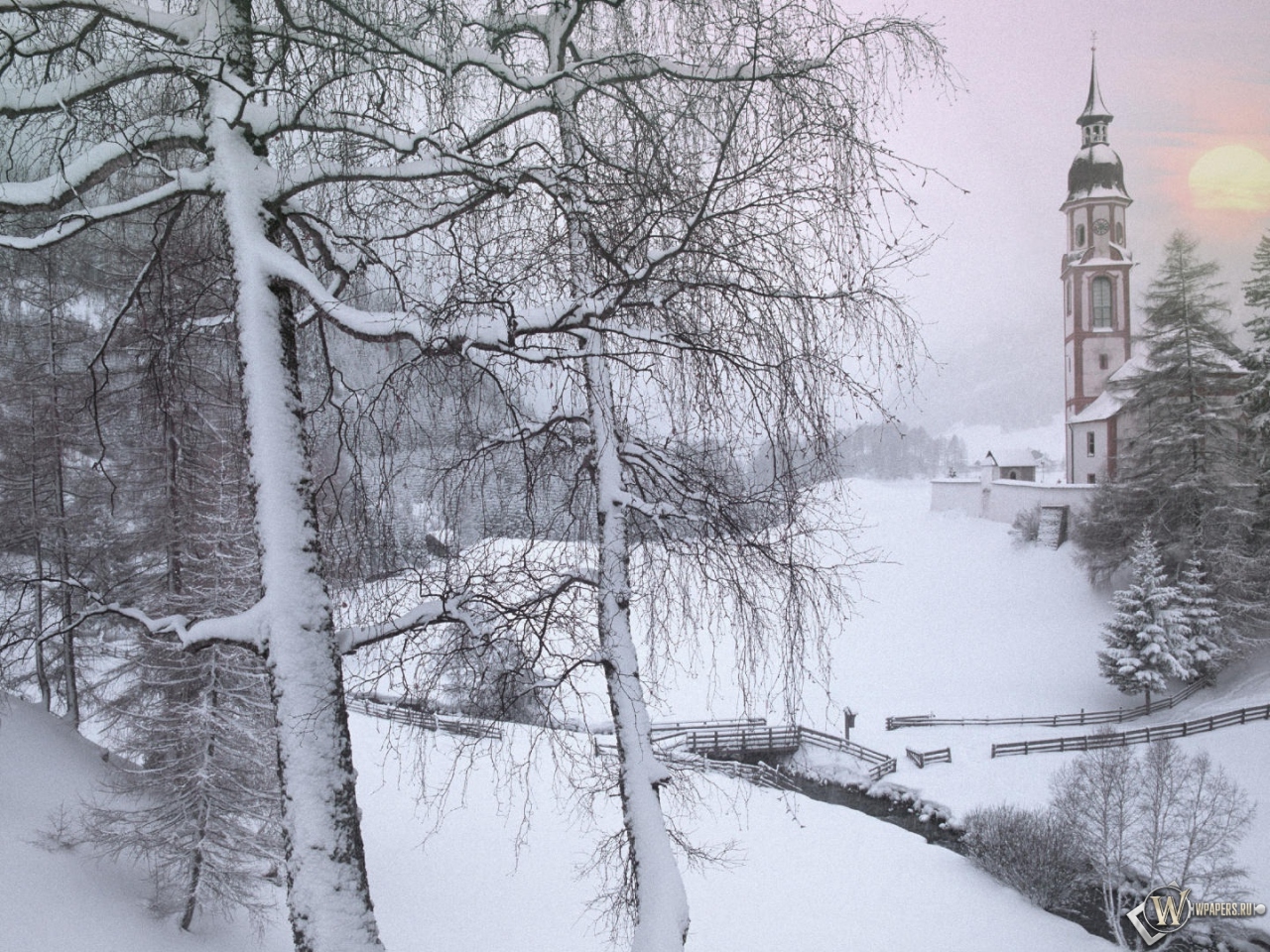 Зима в Тироле Австрия 1280x960