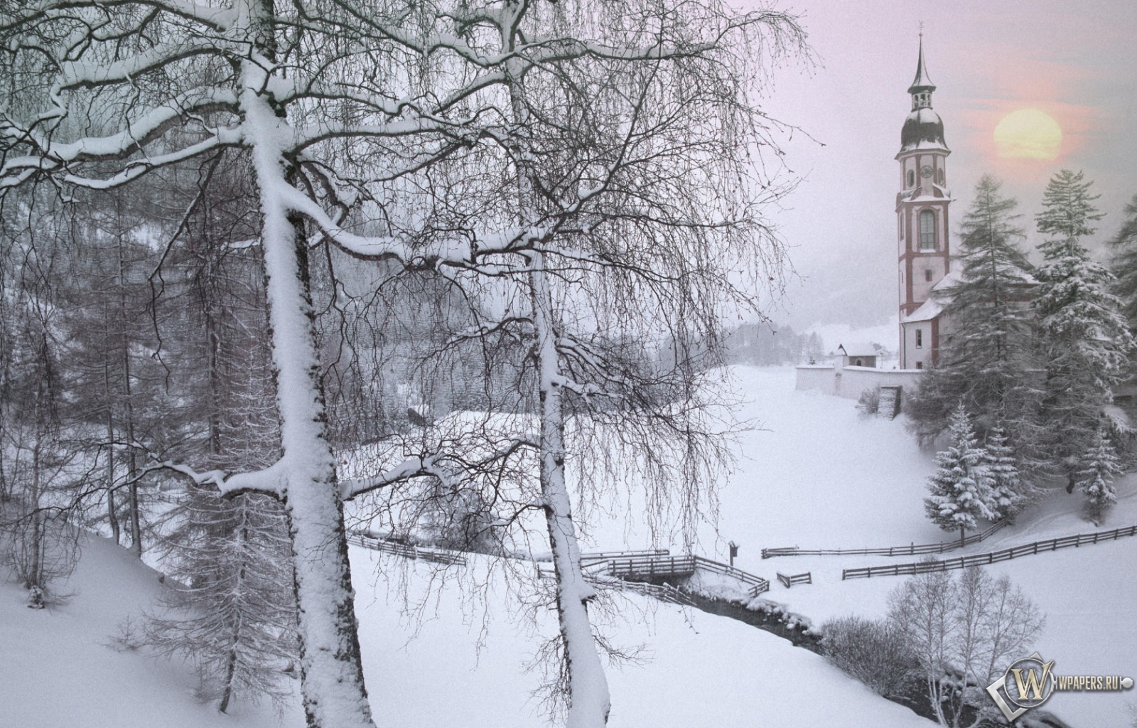 Зима в Тироле Австрия 1600x1024