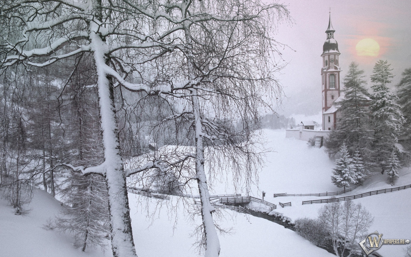 Зима в Тироле Австрия 1680x1050