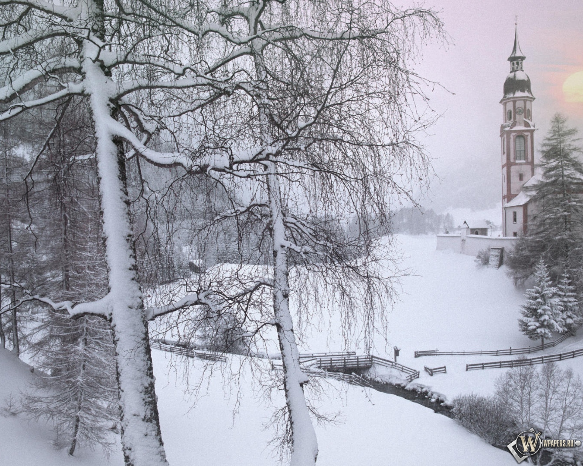 Зима в Тироле Австрия 1920x1536