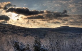 Обои Зима в горах: Зима, Лес, Солнце, Небо, Зима