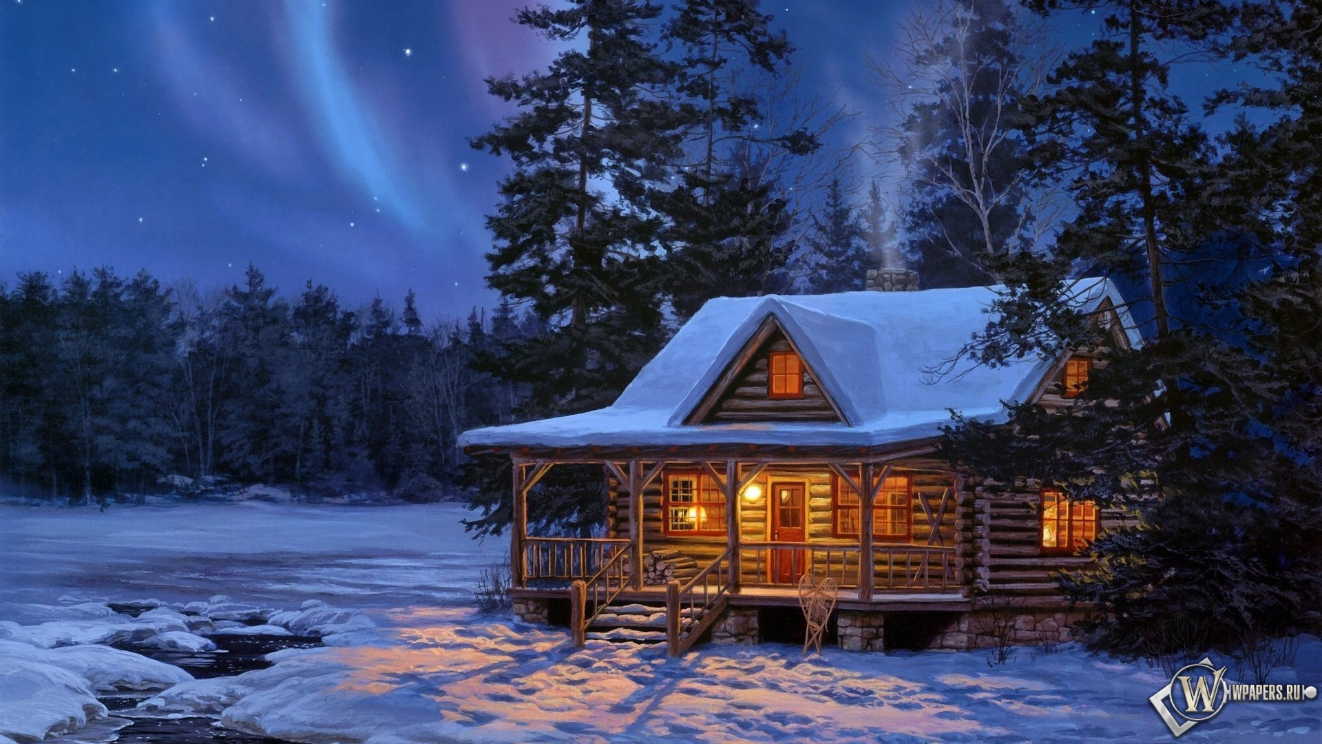 Зимняя ночь 1920x1080