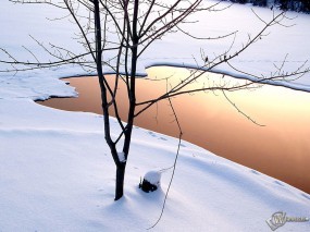 Обои Озеро зимой: , Зима