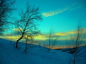 Обои Март: Зима, Снег, Вечер, Небо, Мороз, Март, Казахстан, Зима