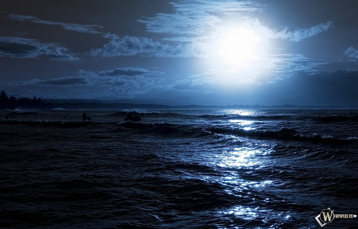 Лунный свет на море 1200x768