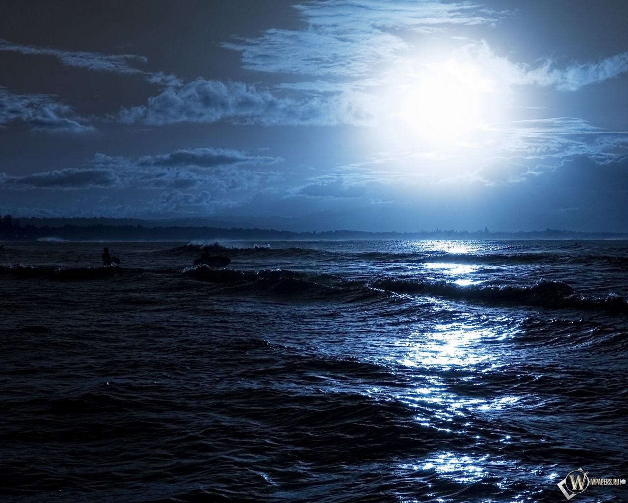 Лунный свет на море 1280x1024