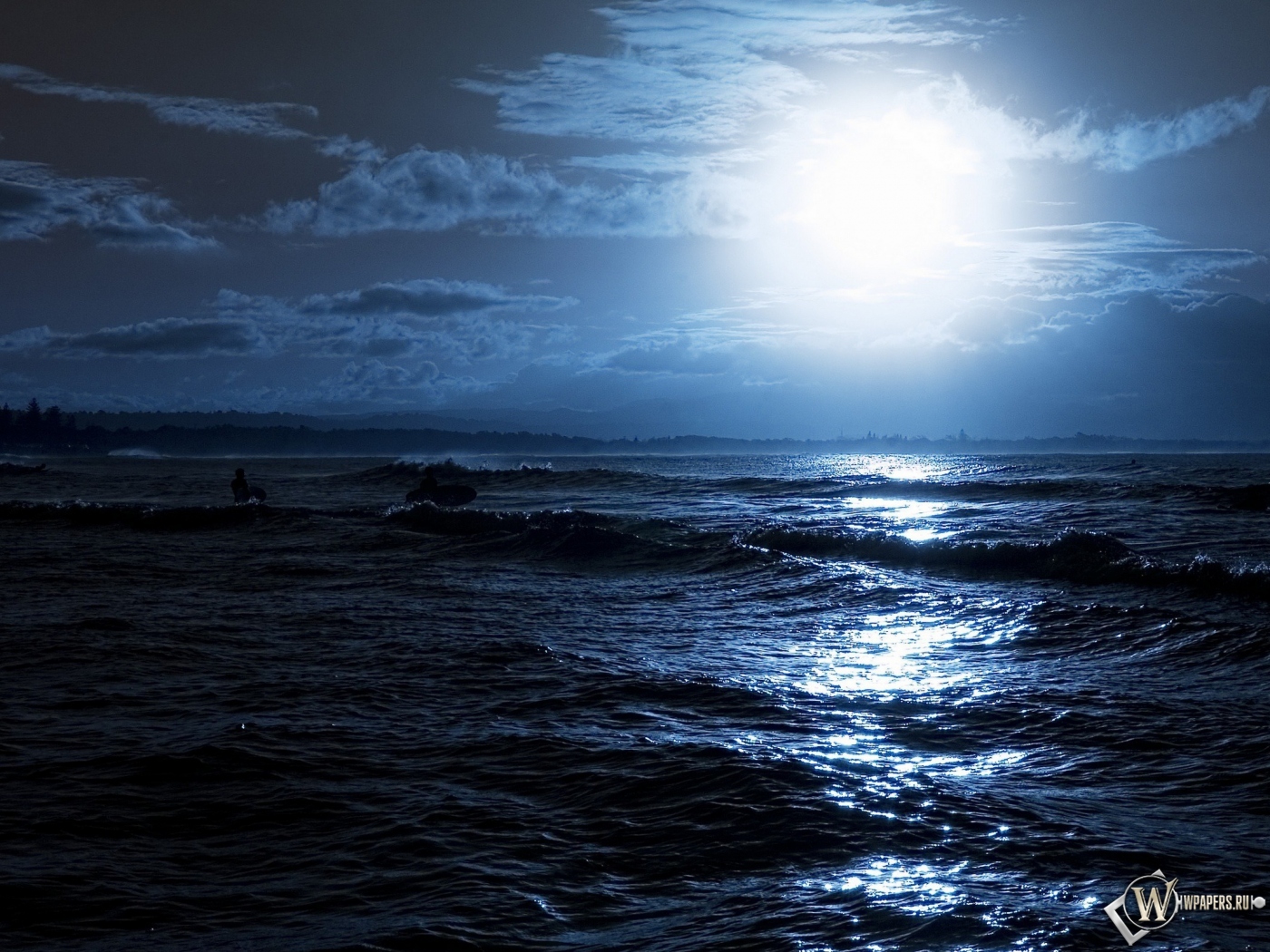 Лунный свет на море 1400x1050