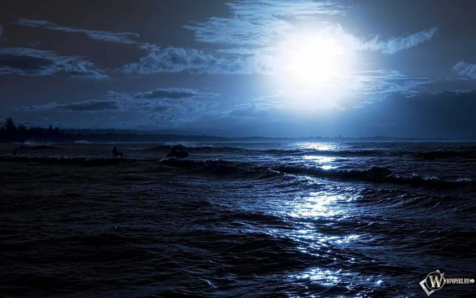 Лунный свет на море 1536x960