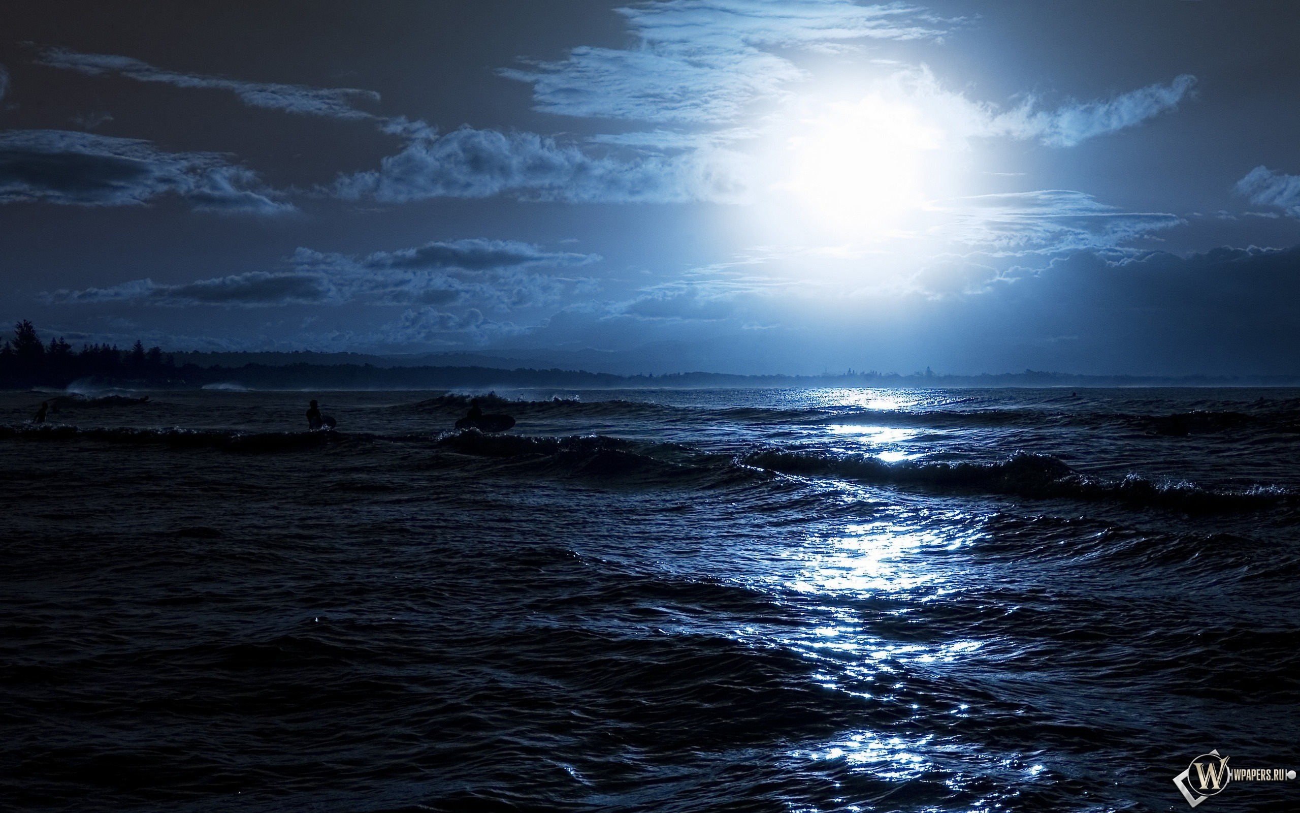 Лунный свет на море 2560x1600