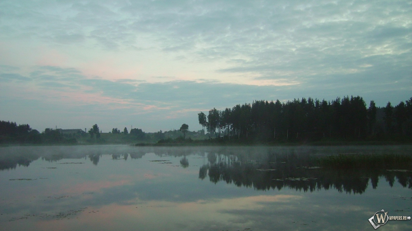 Вечернее озеро 1366x768