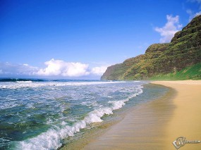 Обои Прибой на песчанном пляже: , Вода и небо
