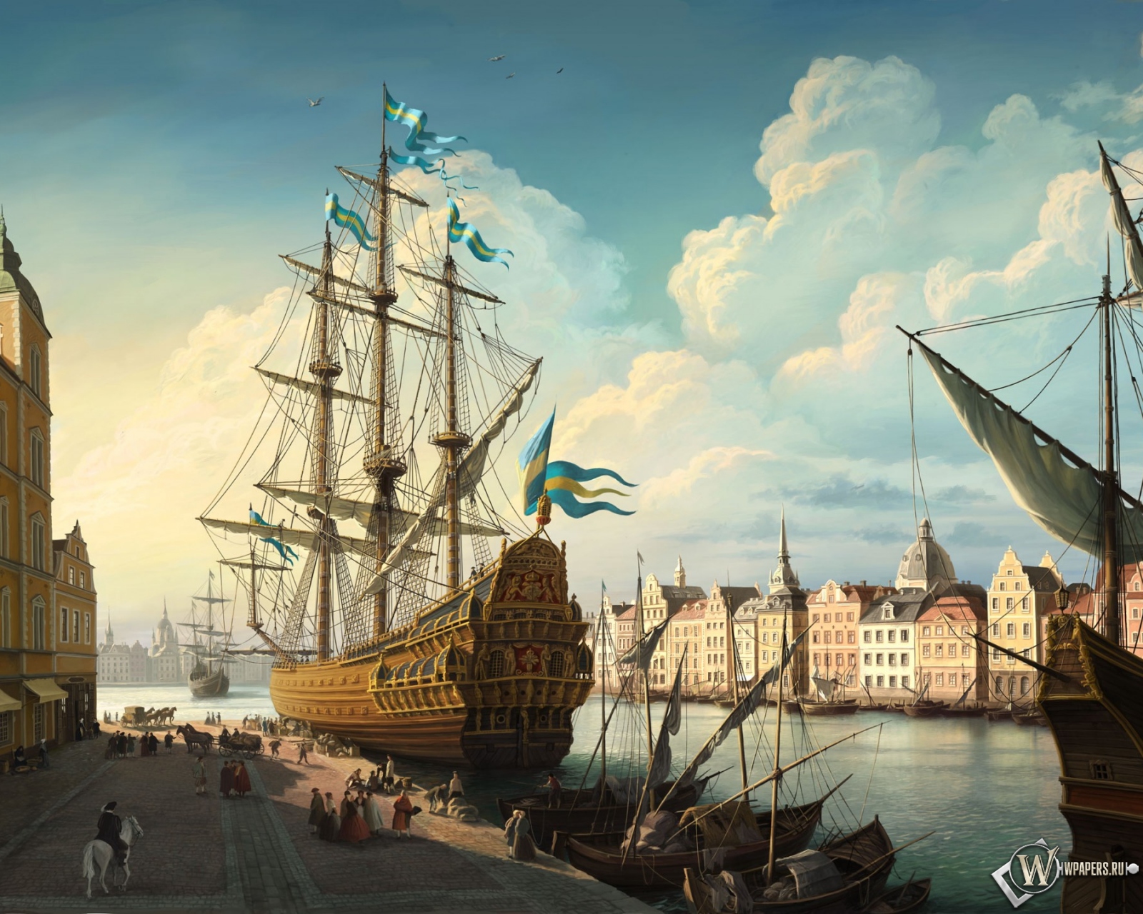Корабли в порту (Ольга Антоненко) 1600x1280