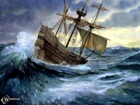 Обои Корабль - попавший в шторм: , Корабли